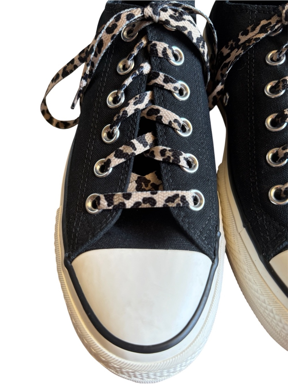 Converse Chuck Taylor Lift All Star Archive with leopard laces in black size 9 - Picture 3 of 15